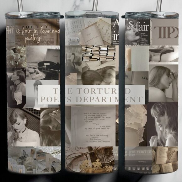 Custom 20oz Stainless Steel Tumbler - Taylor Swift The Tortured Poets Department - Picture 1 of 1